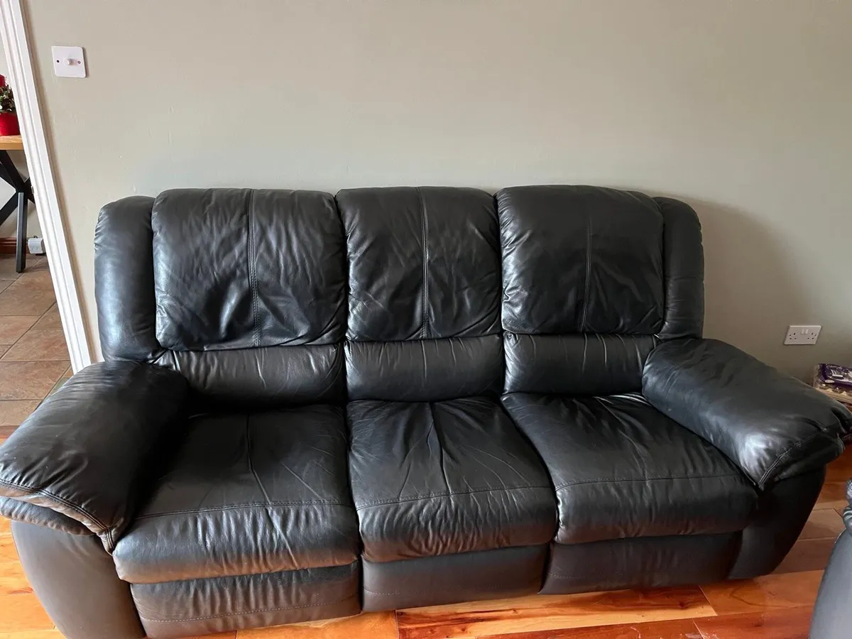 Leather Recliner armchair x 2 & 3 seater couch - Image 2