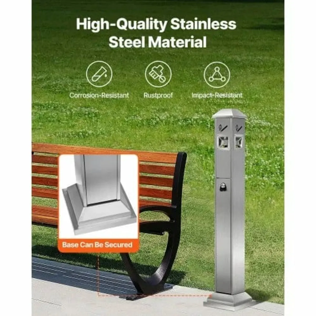 Cigarette Butt Receptacle, Square Cigarette Butt C - Image 4