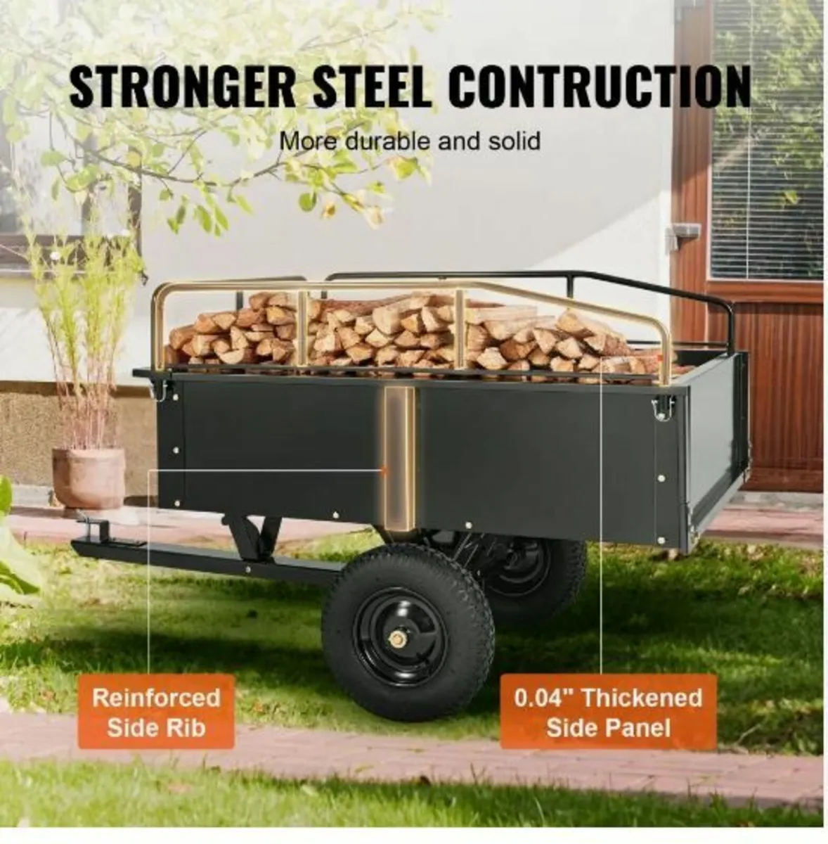 Heavy Duty ATV Trailer Steel Dump Cart - Image 3