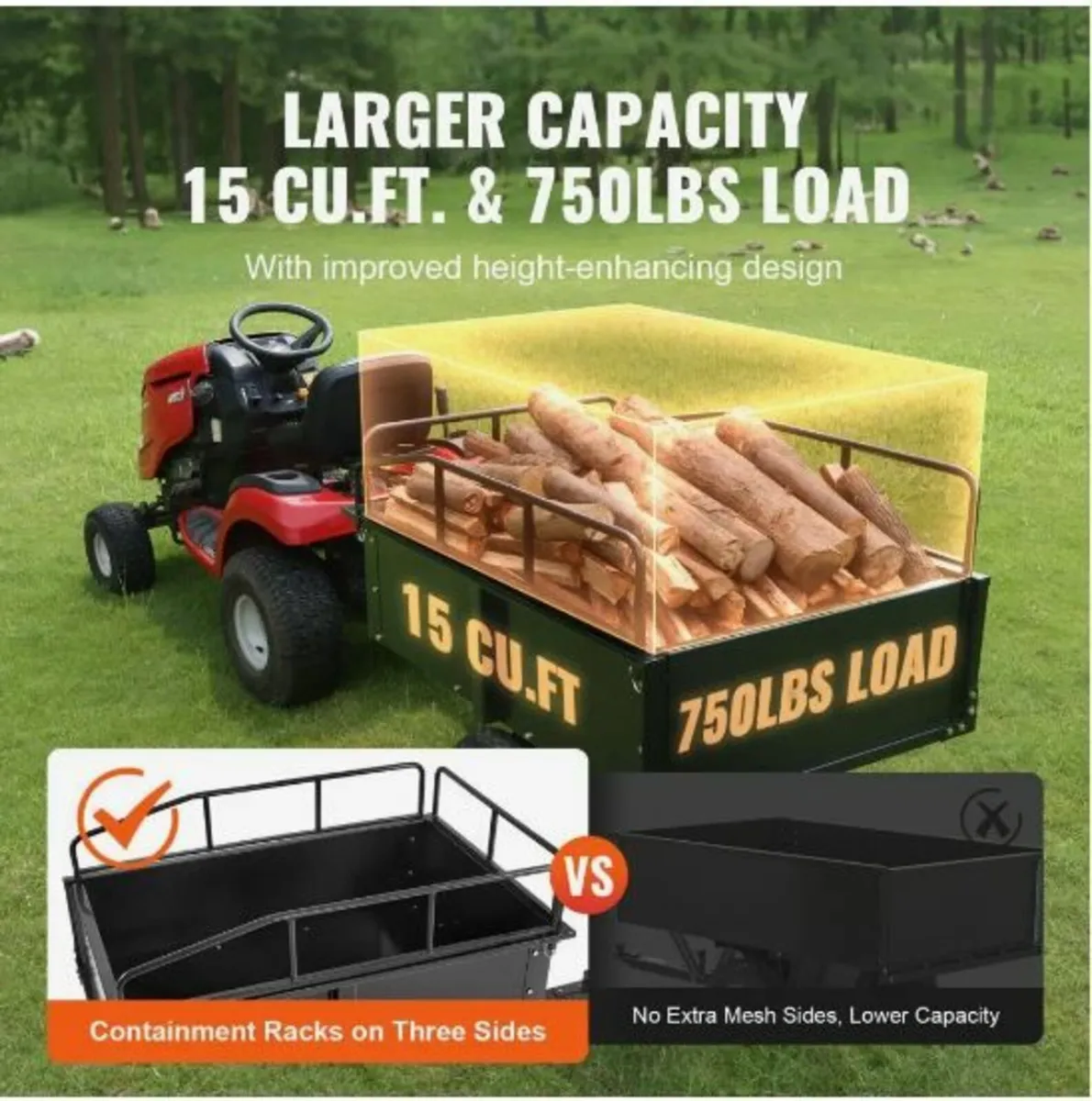 Heavy Duty ATV Trailer Steel Dump Cart - Image 4