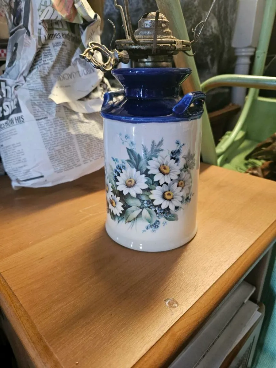 Vintage Ceramic Oil Lamp Base - Image 2