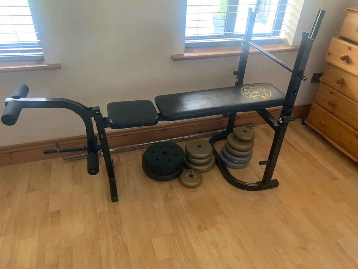 Bench press and weights - Image 1