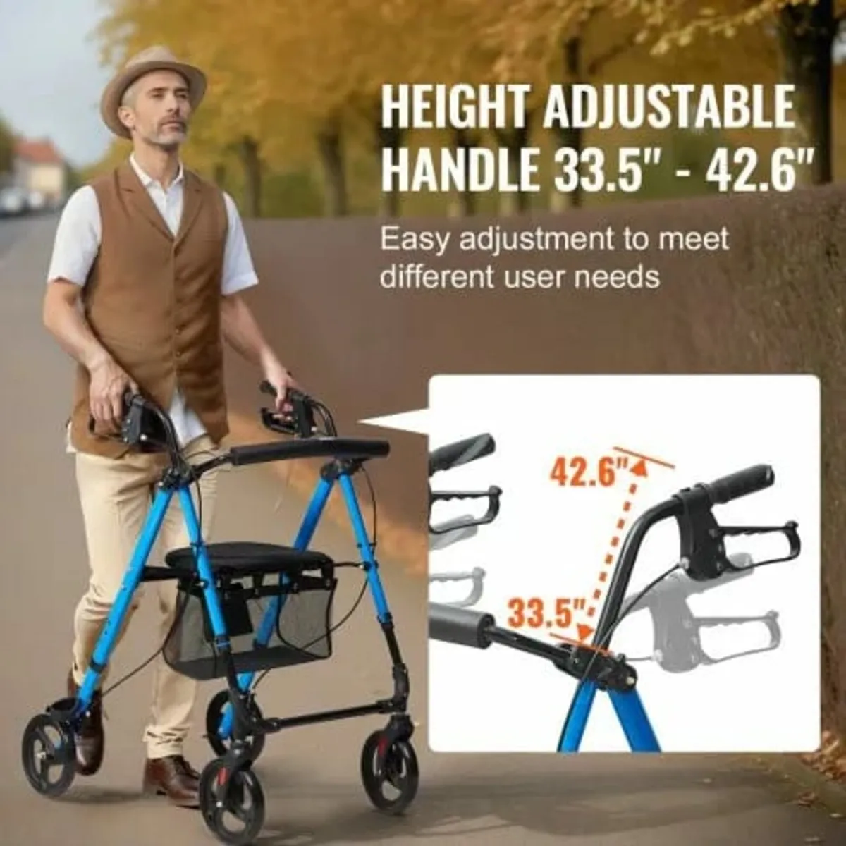 Rollator Walker for Seniors and Adult, Lightweight - Image 2