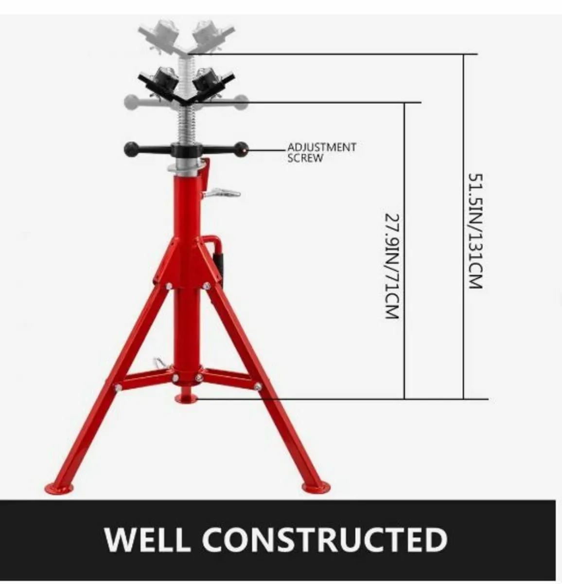 Pipe Jack Stand With 2-Ball Transfer V-Head - Image 4