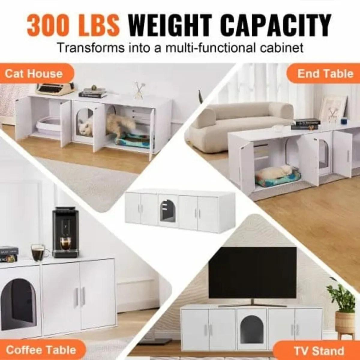 Cat Litter Box Enclosure Wooden Litter Box Furnitu - Image 2
