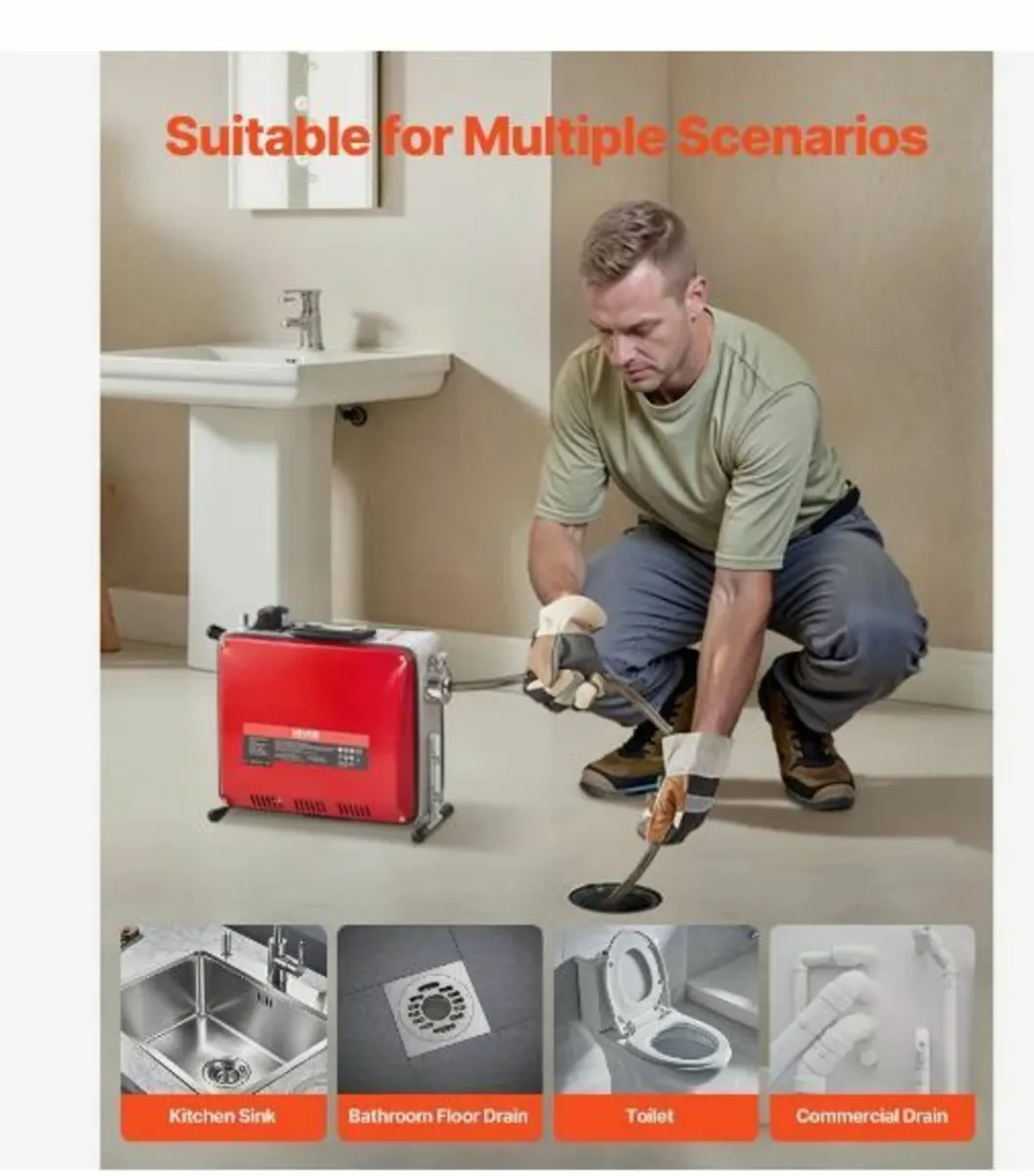 Drain Cleaner Machine, 390W 1400RPM - Image 2
