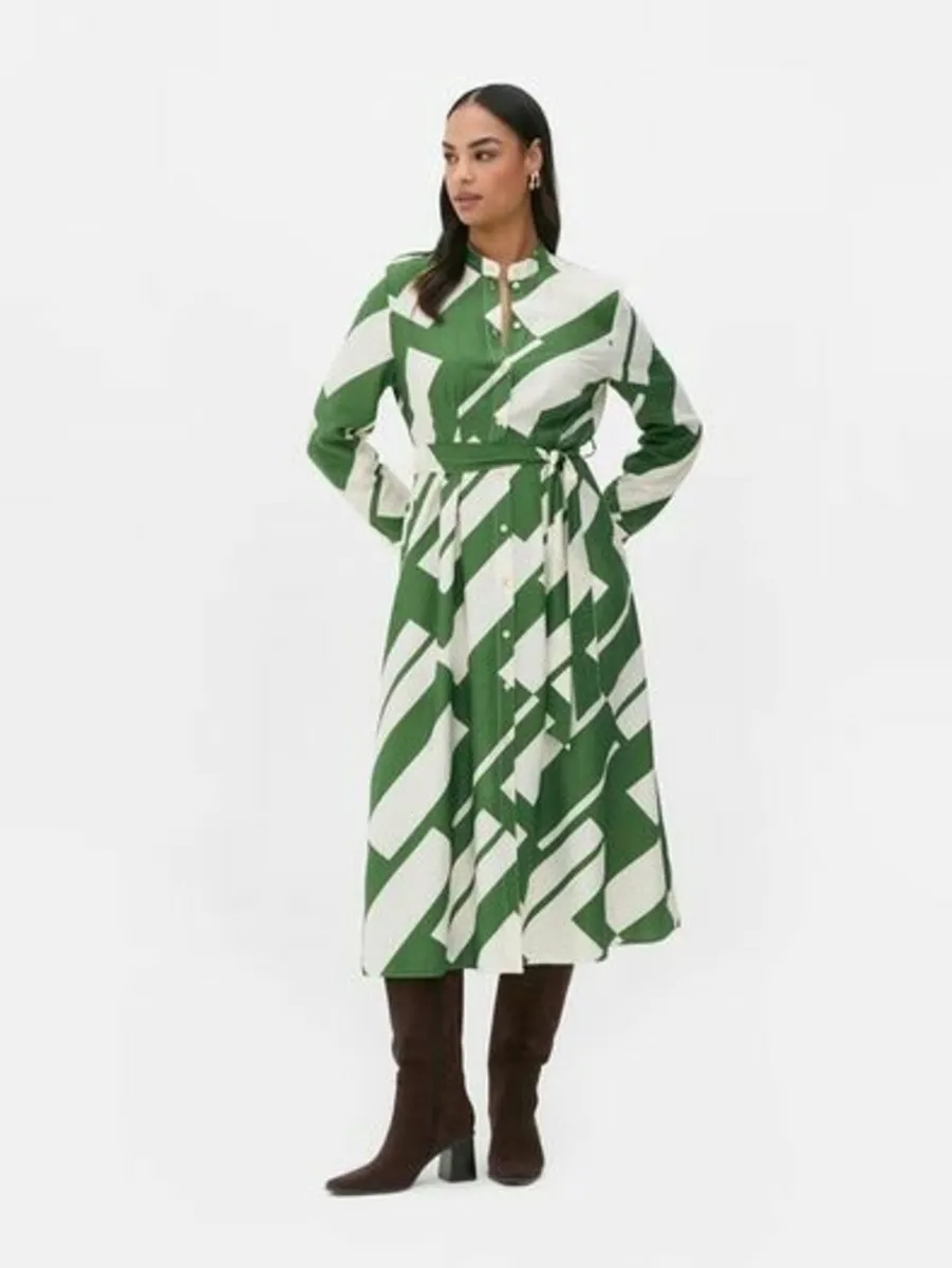 BRAND NEW Primark Geometric Shirt Dress: Size 12 - Image 1