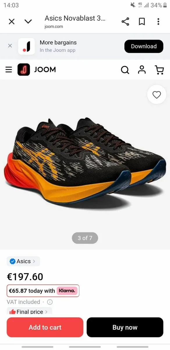 Aasics Novablast running shoes - Image 1