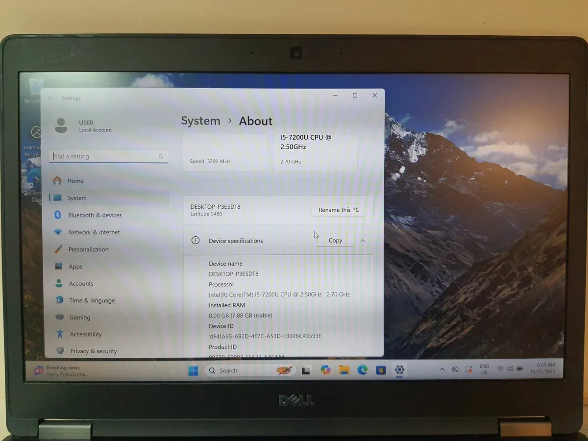 Dell Latitude 5480 14" i5 7th gen 8/256GB SSD Lapt - Image 2