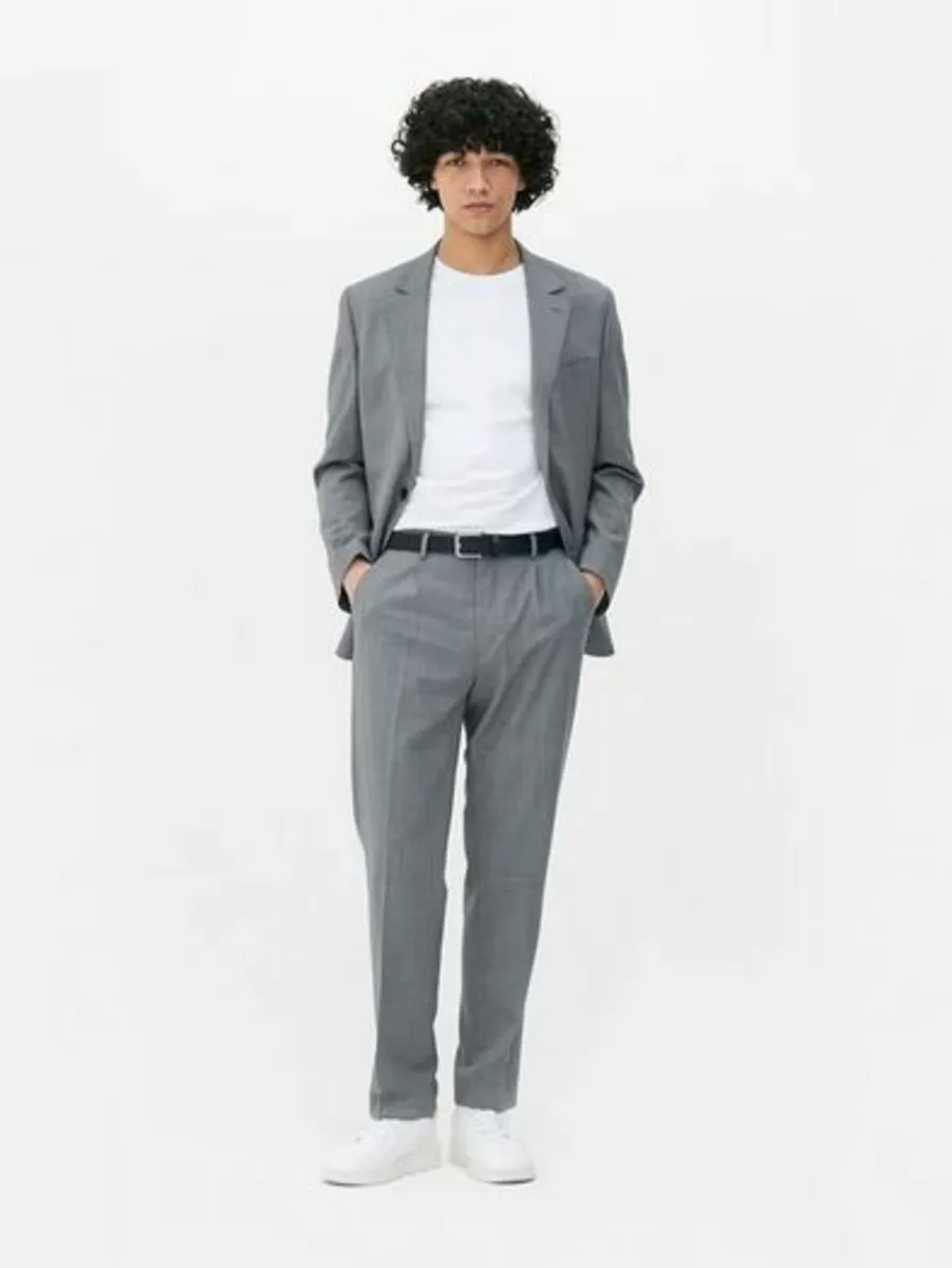 BRAND NEW Men’s Grey Suit Trousers: 36W 32L - Image 1