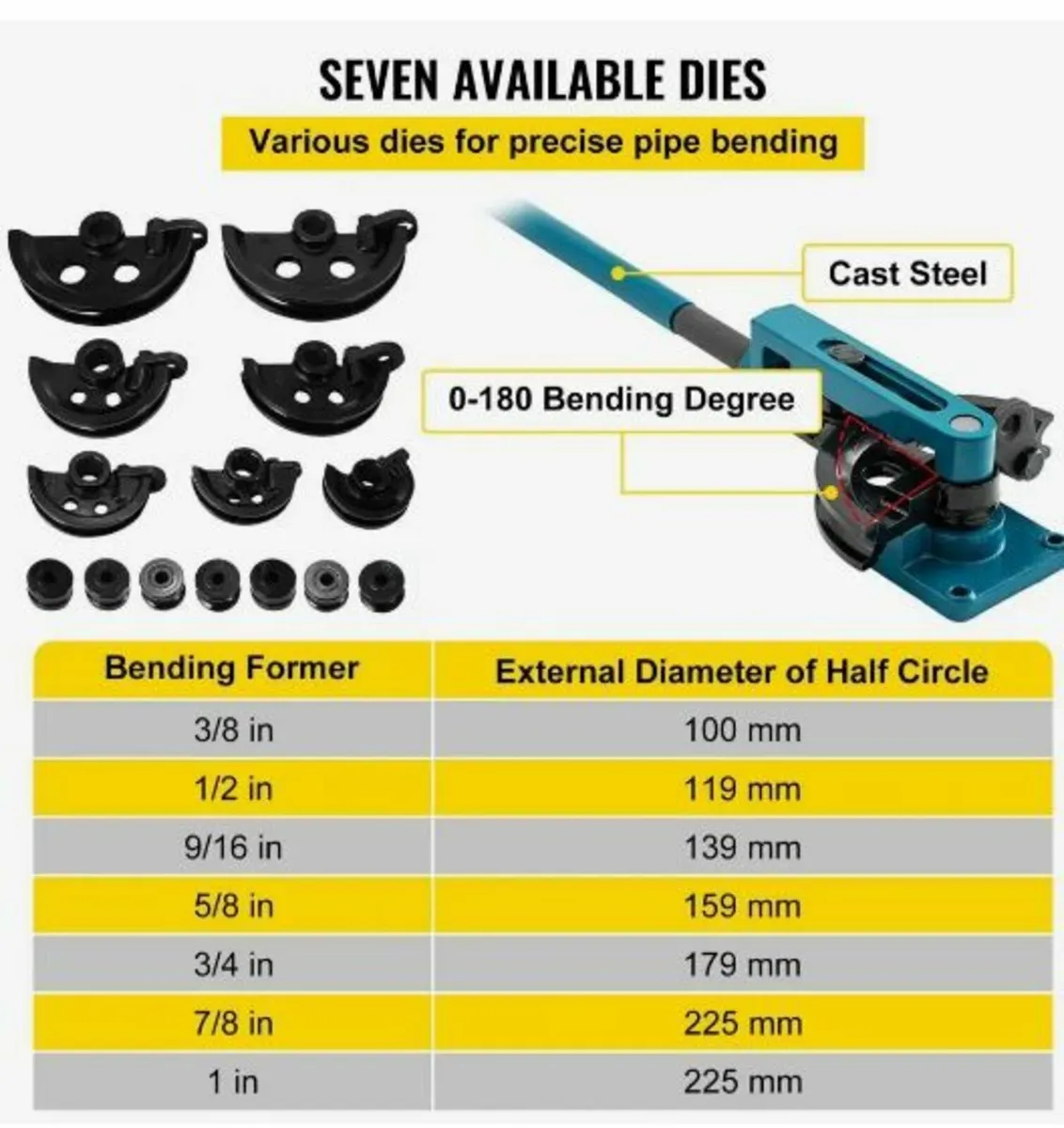 Pipe Bender 3/8 to 1 Inch Pipe Tubing Bender - Image 4