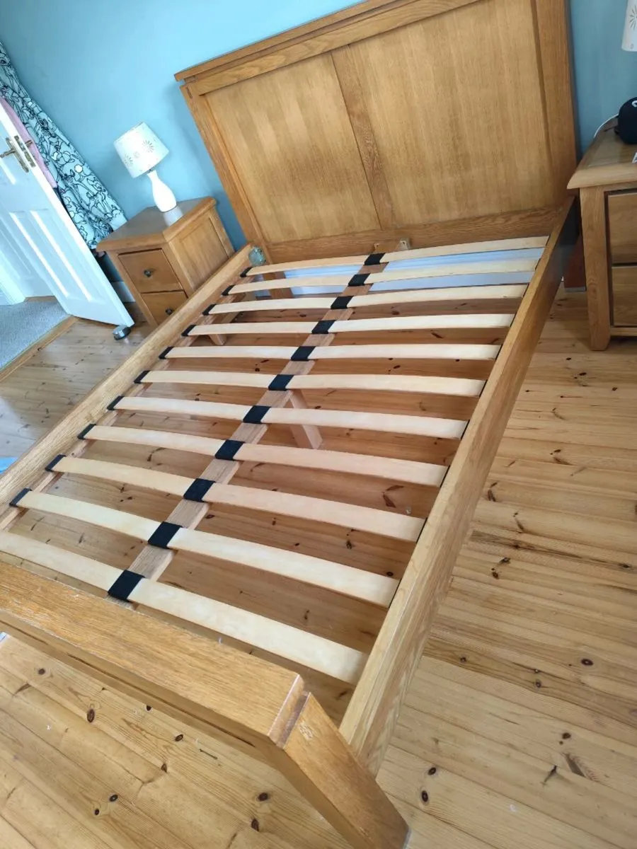 Solid Oak Double Bed - Image 1