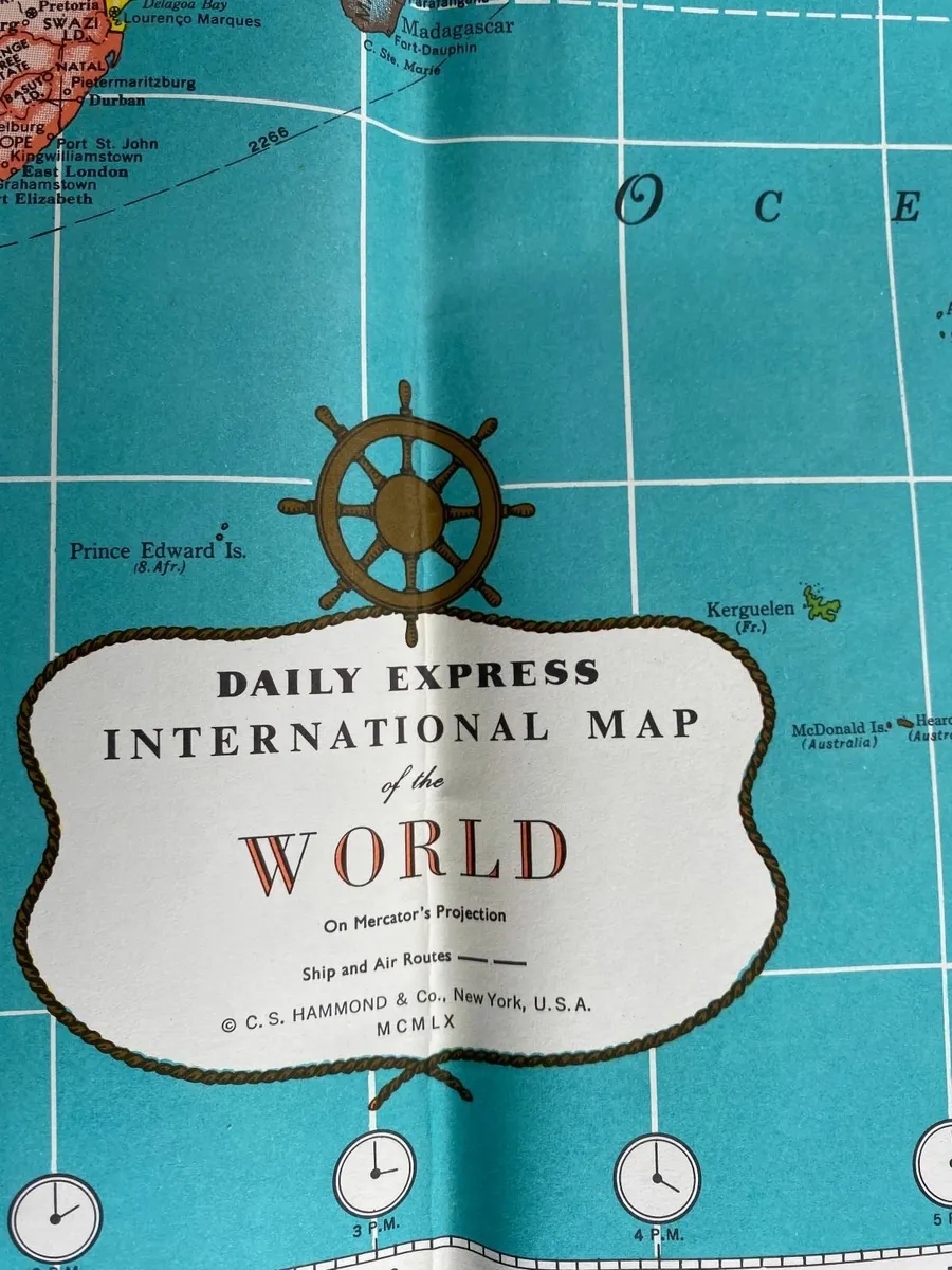 1960s Hammond Map of the World - Image 2