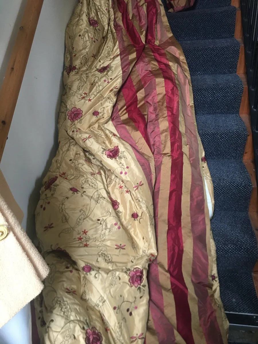 Pair of interlined curtains, 90x90inch , - Image 1