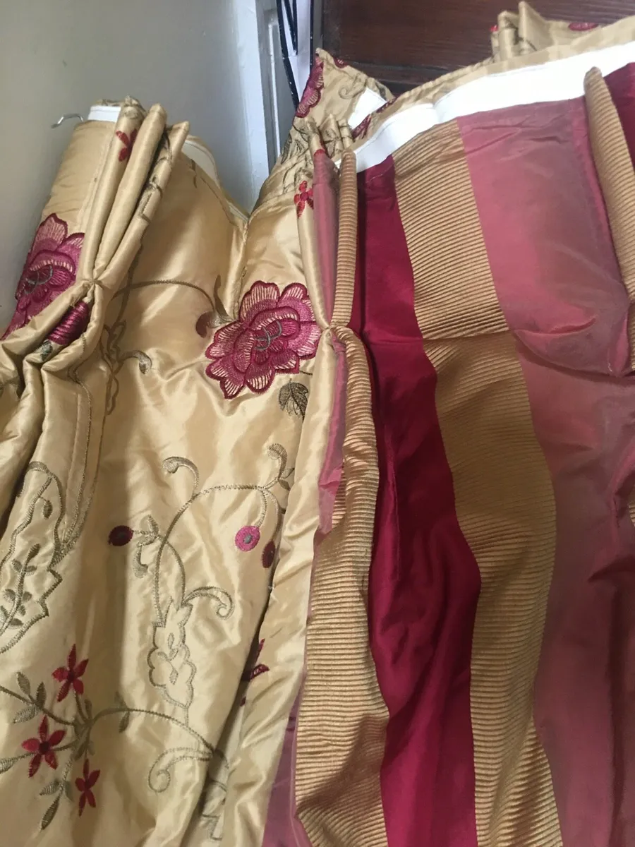 Pair of interlined curtains, 90x90inch , - Image 3