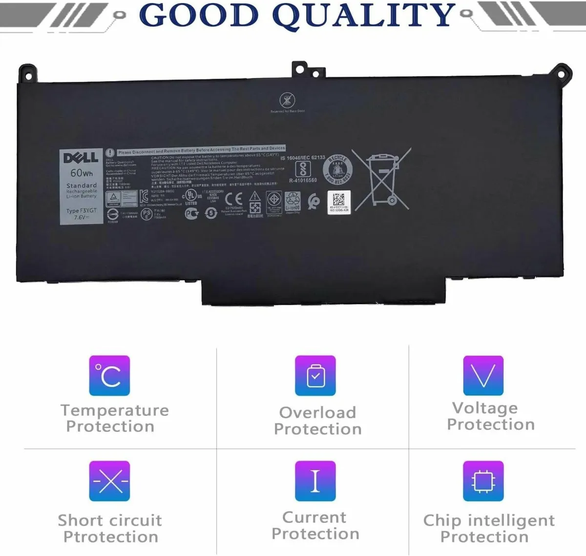 F3YGT Battery For Dell Latitude 12 7000 7280 7290 - Image 3