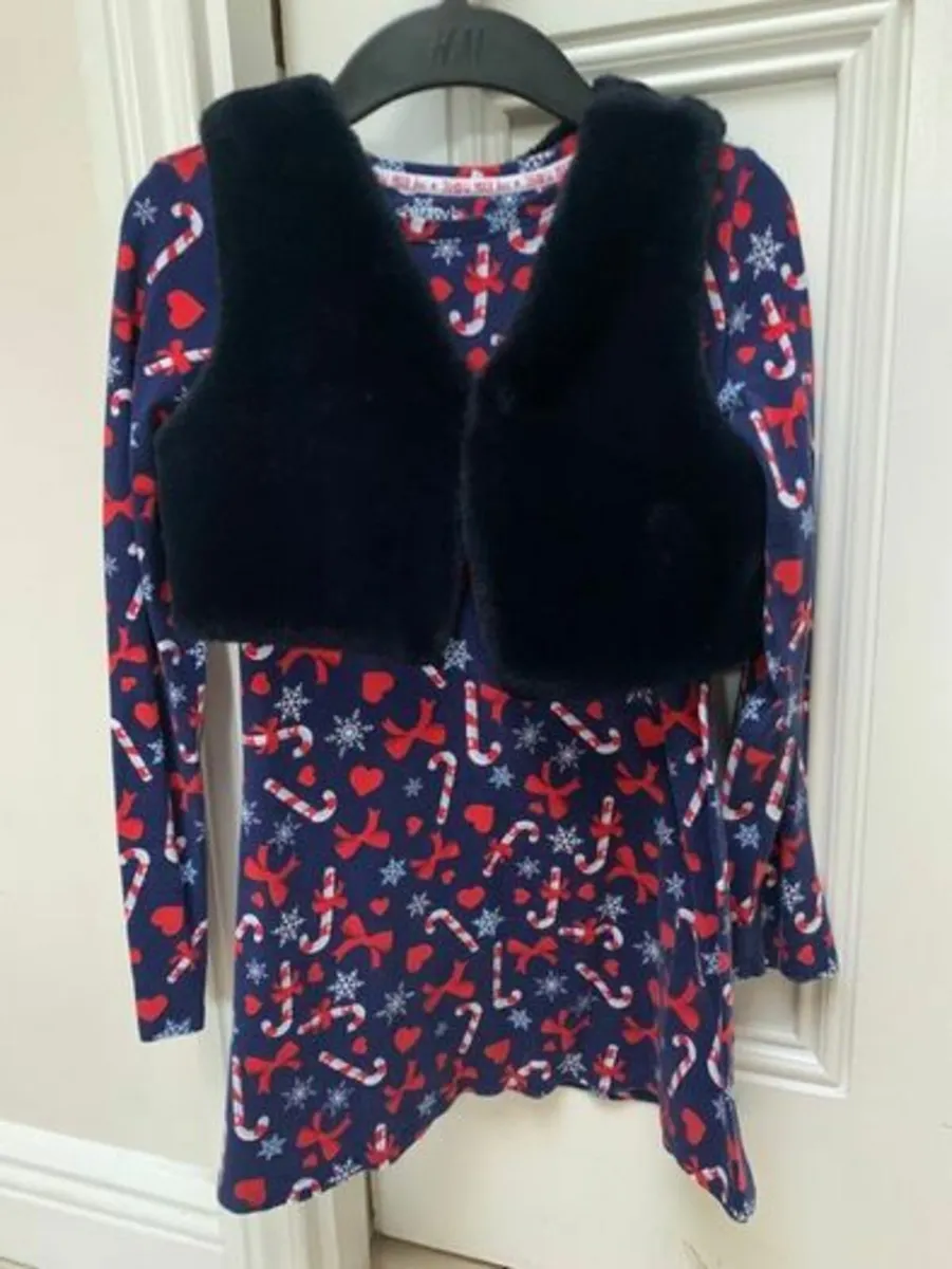 Girls Christmas Dress with Fur Gilet: 6-7yrs/7-8yr - Image 1