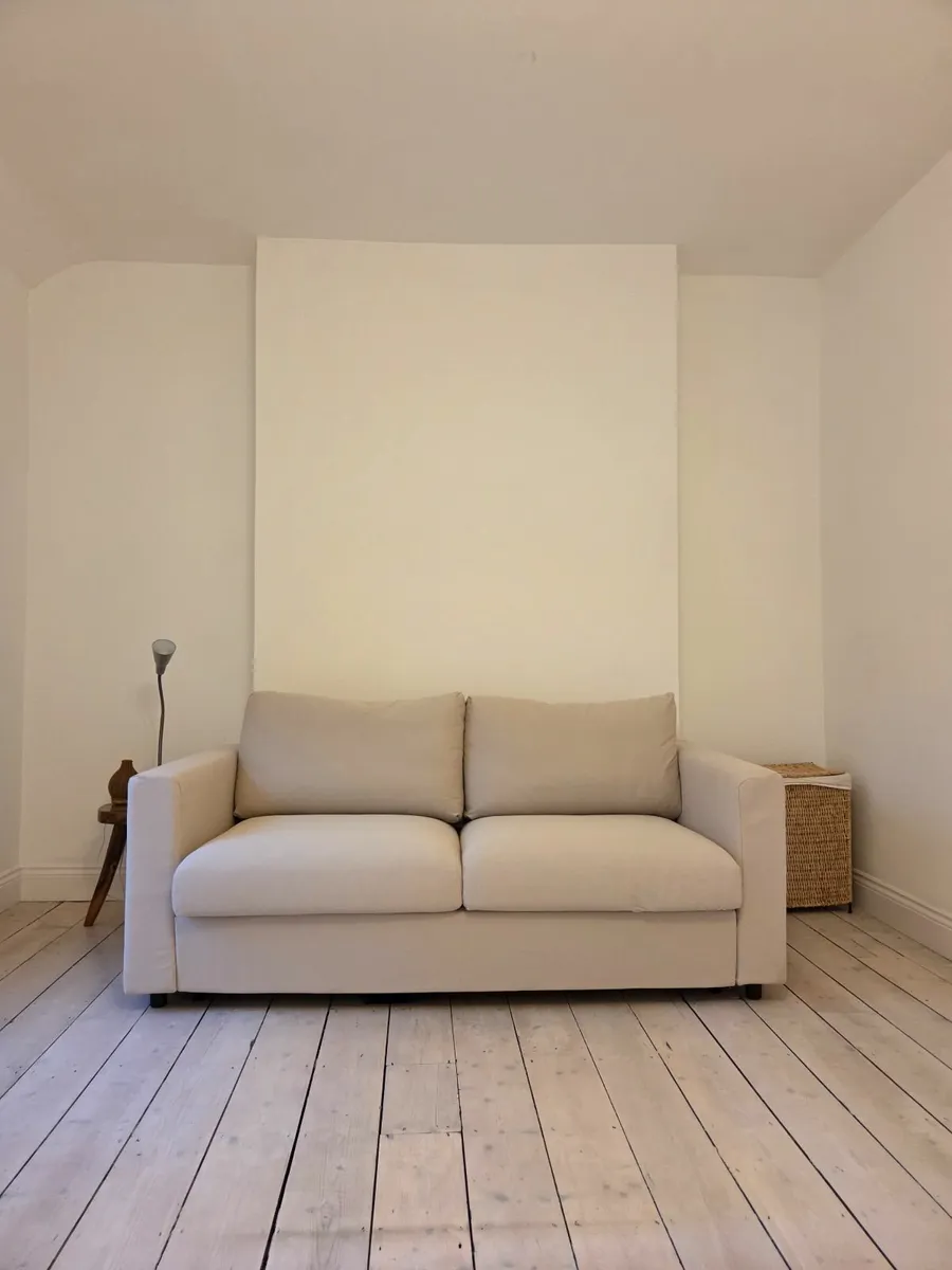 VIMLE 2-seat sofa-bed, Hallarp beige - Image 1