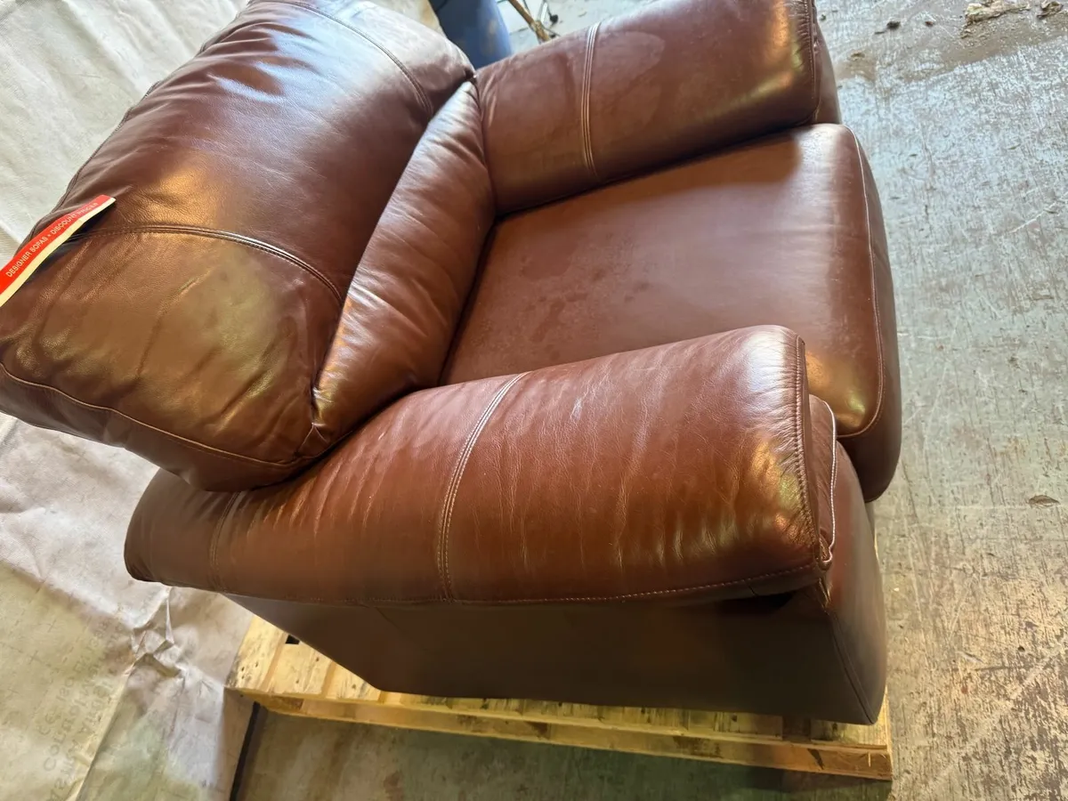 Brown  Leather Chair - Image 3