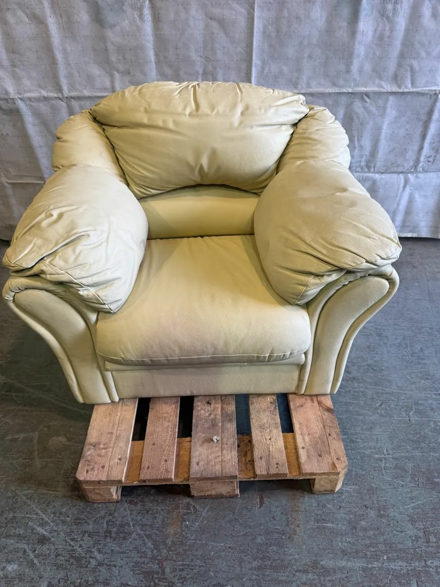Brown  Leather Chair - Image 4