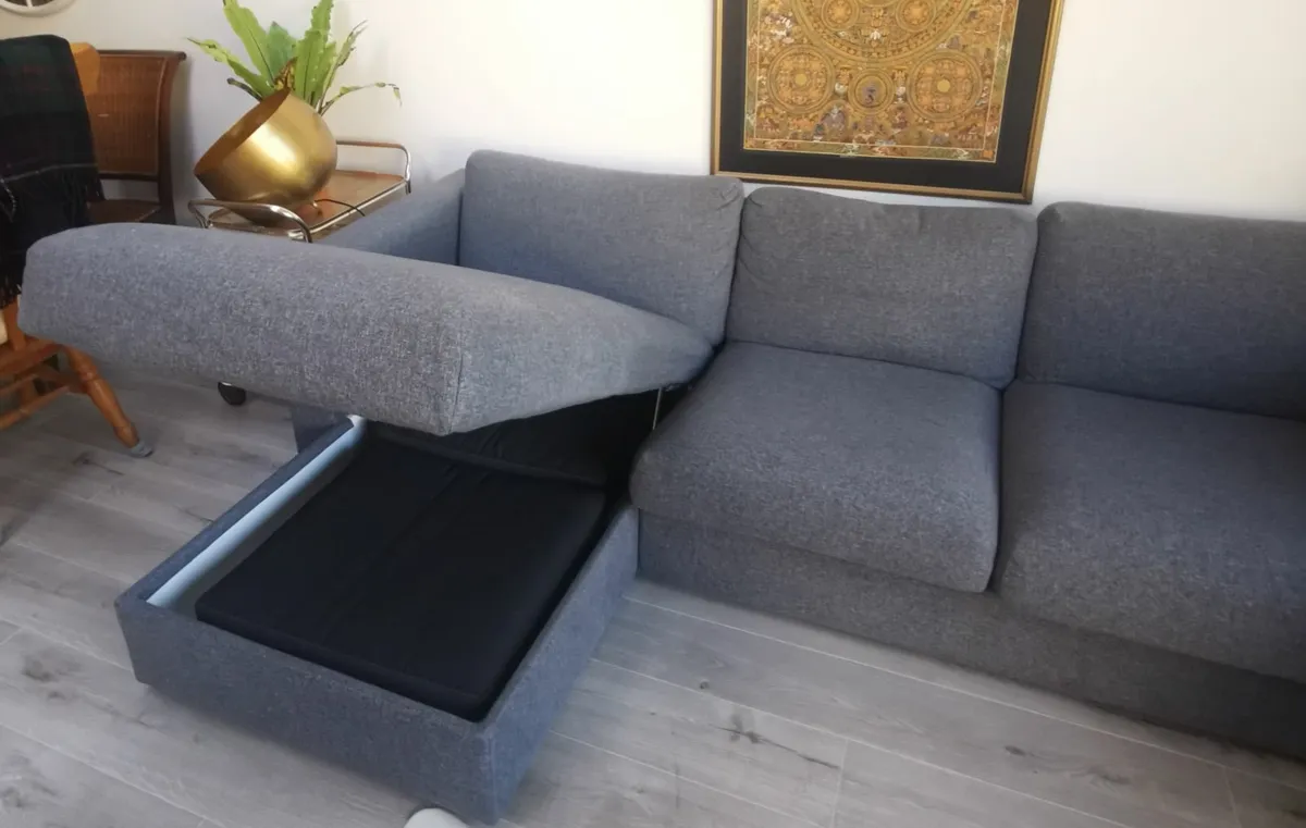 Medium grey comfy corner chaise sofa - Image 2