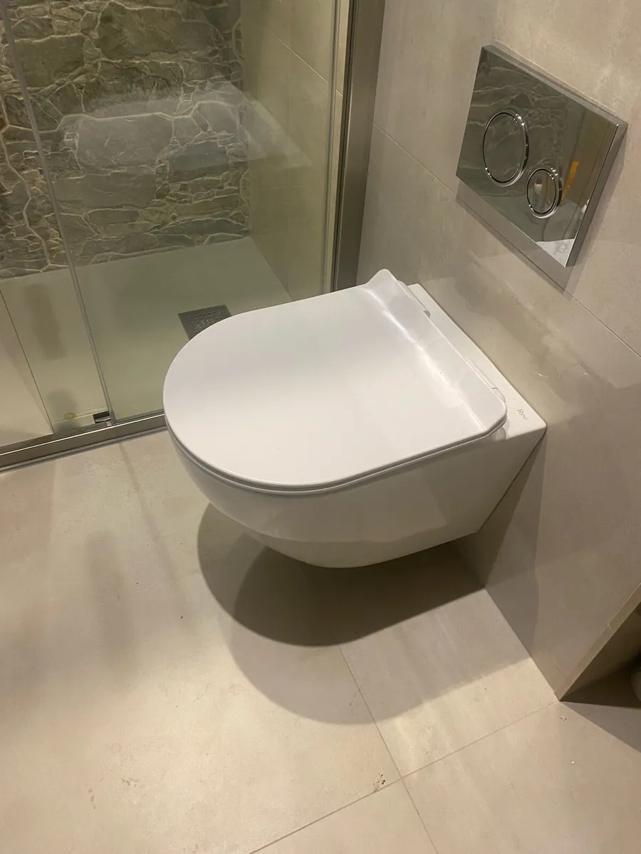 Wall hung toilet rea rimless with soft close seat - Image 3