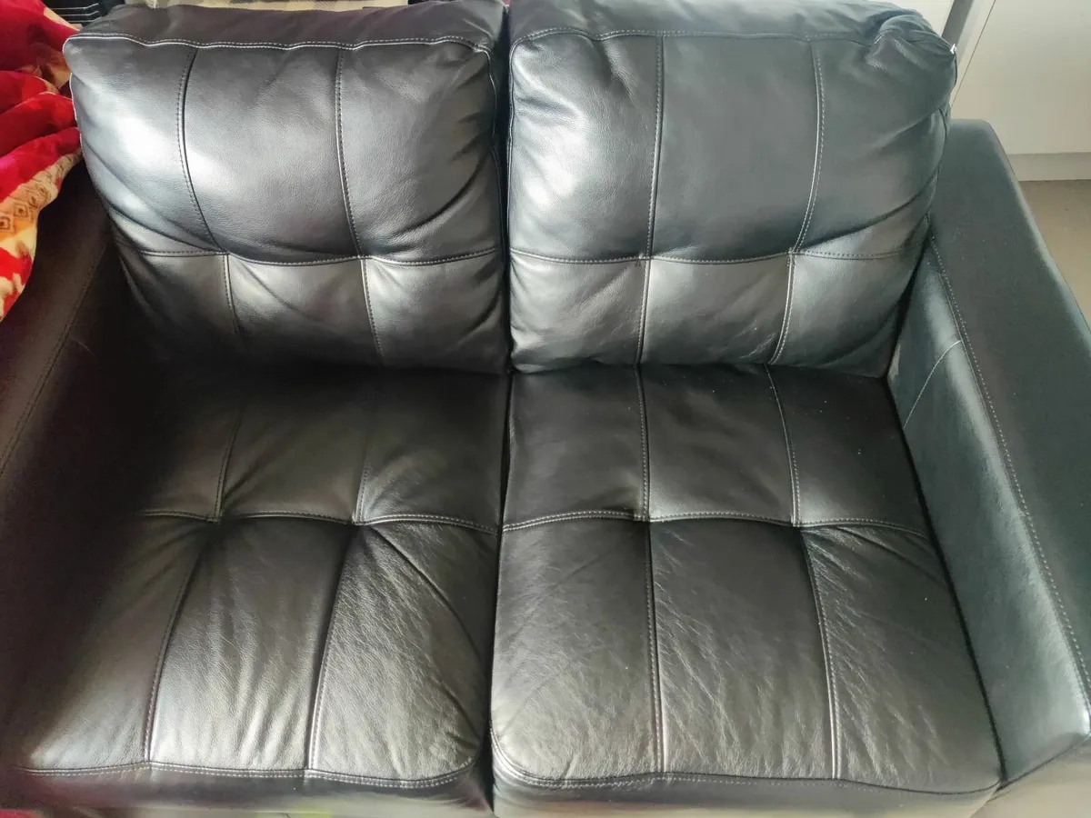 Sofa - Black 2 seater - Image 1