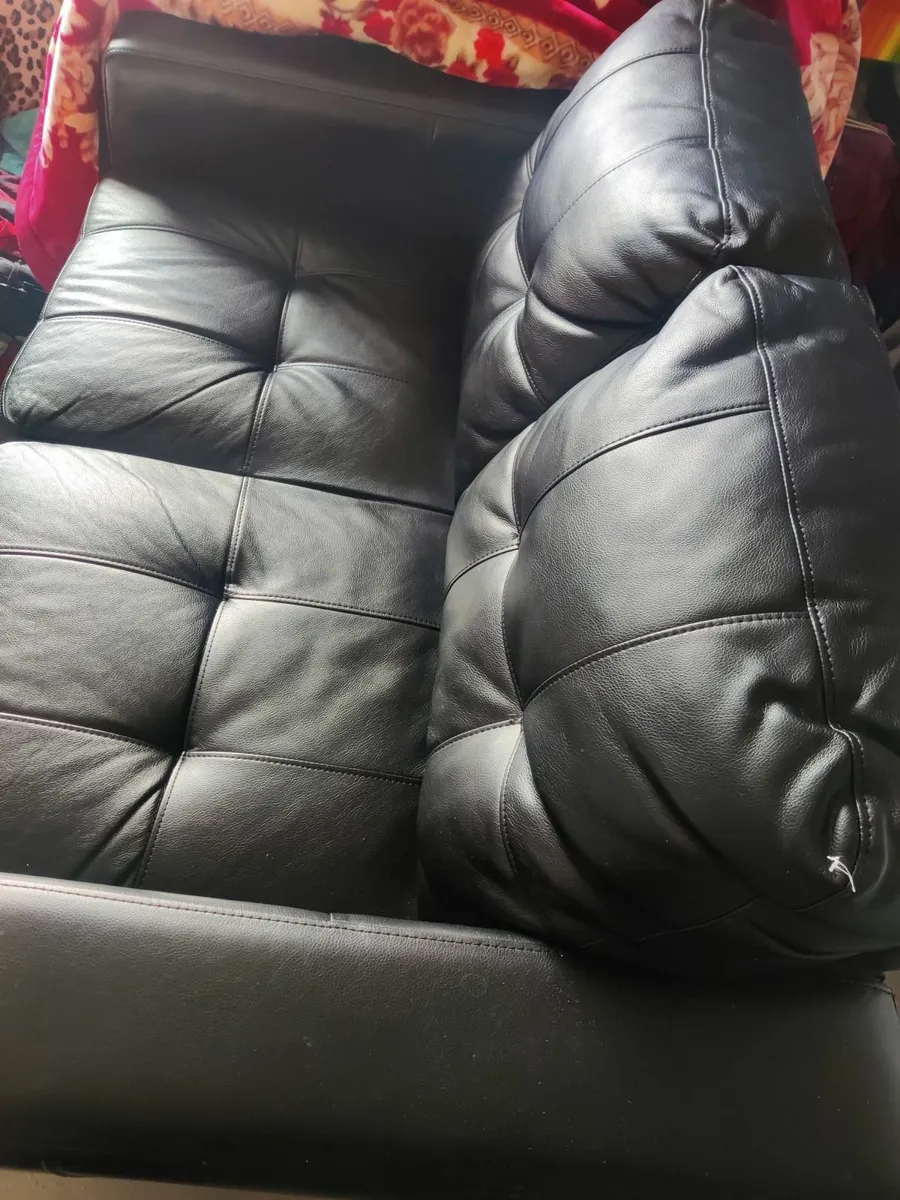 Sofa - Black 2 seater - Image 2