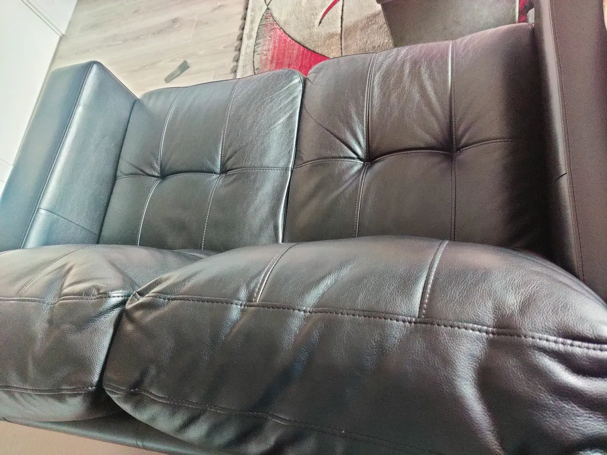 Sofa - Black 2 seater - Image 3