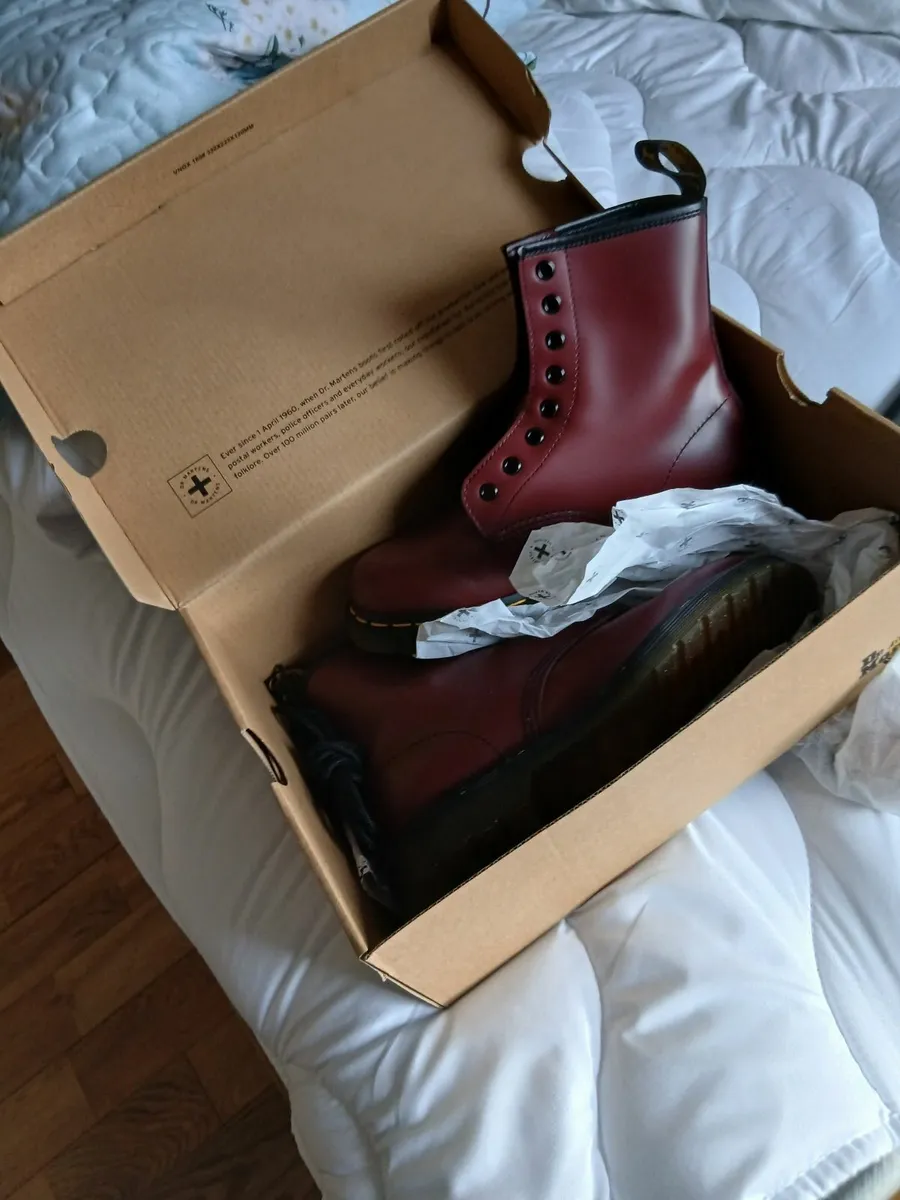 DMs Brand new in box,  oxblood red. Size 4 - Image 1