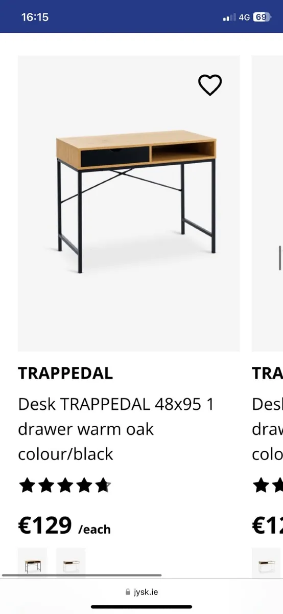 Furniture DESK CHEST OF DRAWERS CLOTHES RAIL - Image 1