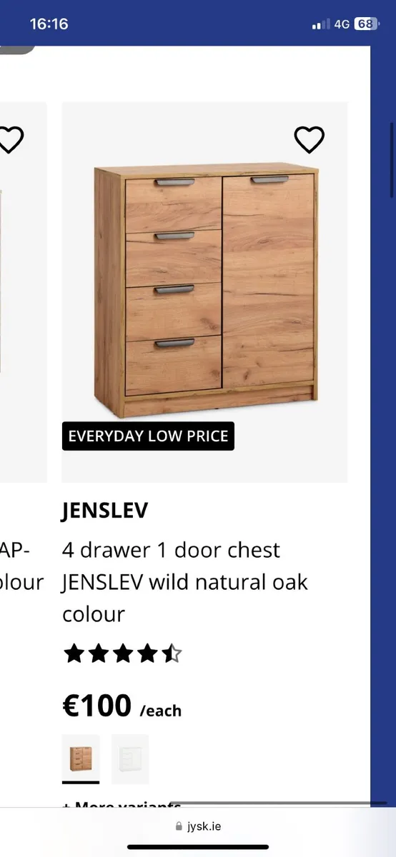 Furniture DESK CHEST OF DRAWERS CLOTHES RAIL - Image 3