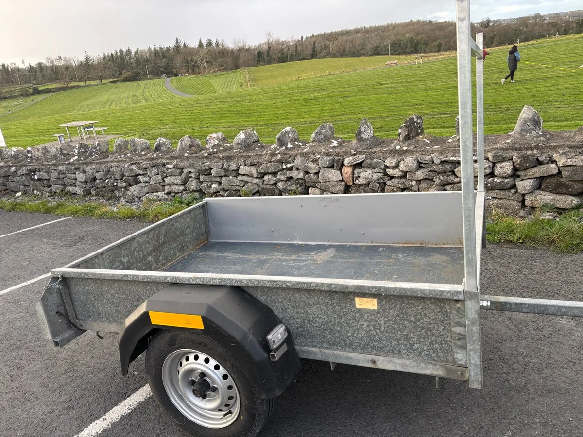 Galvanised 6 x 4 trailer with ladder rack - Image 1