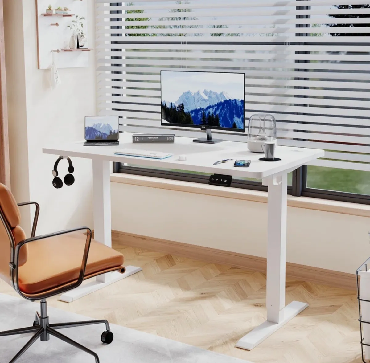 Electric T-Shape Height Adjustable Standing Desk - Image 2