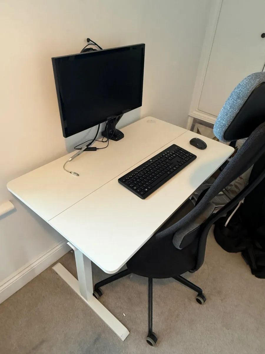 Electric T-Shape Height Adjustable Standing Desk - Image 1