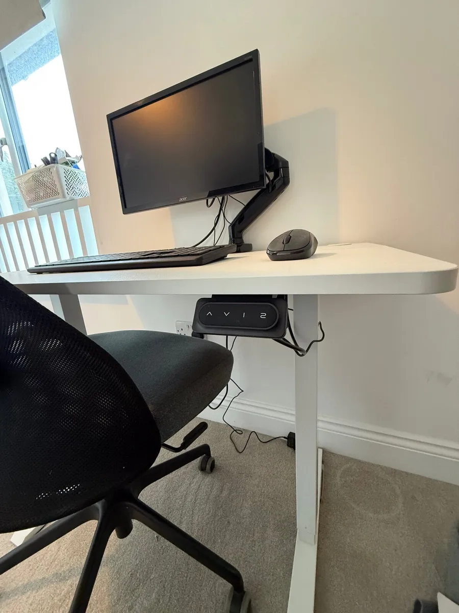 Electric T-Shape Height Adjustable Standing Desk - Image 4