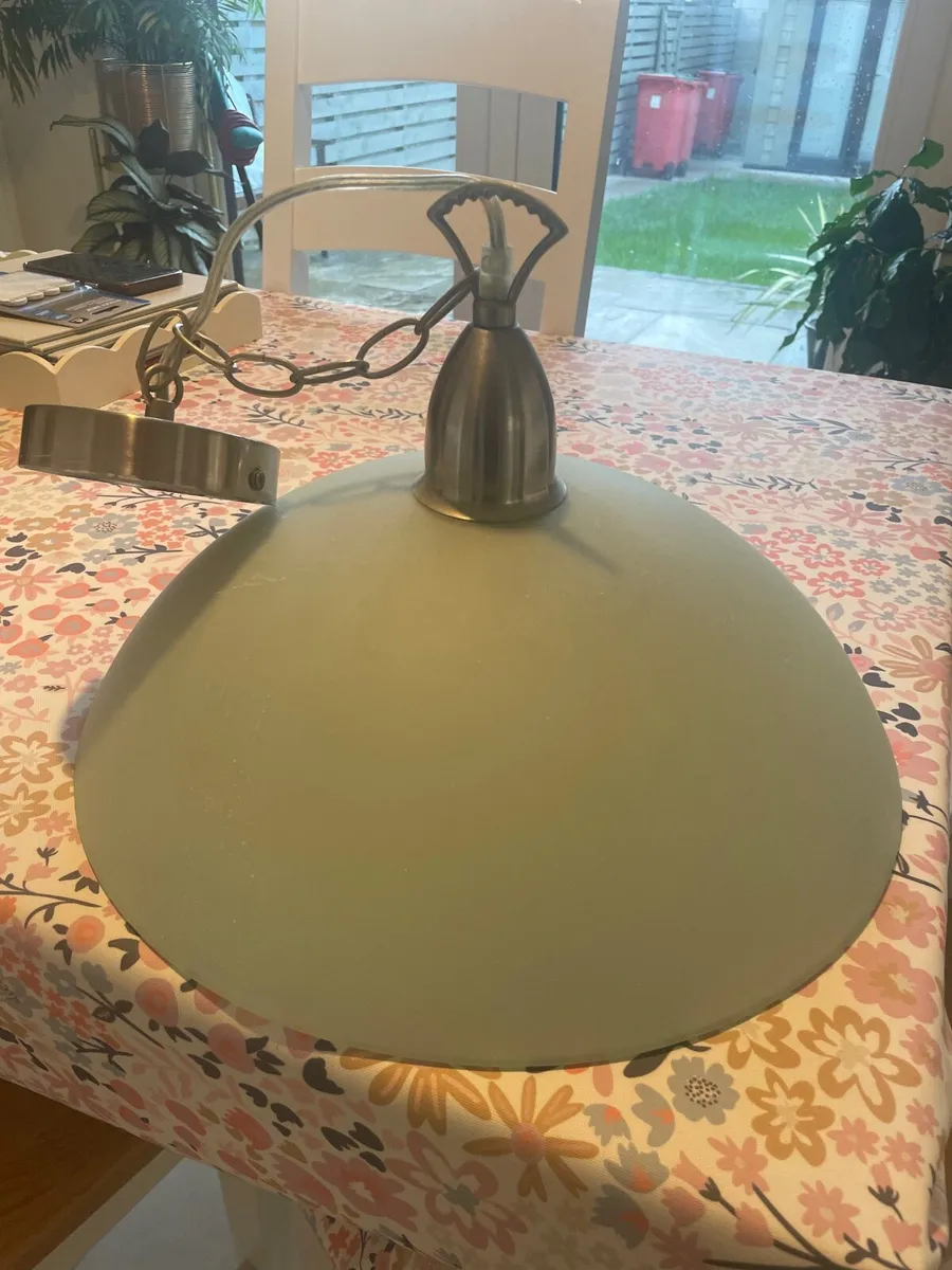Pendant Light Fitting Chrome & Glass - Image 2