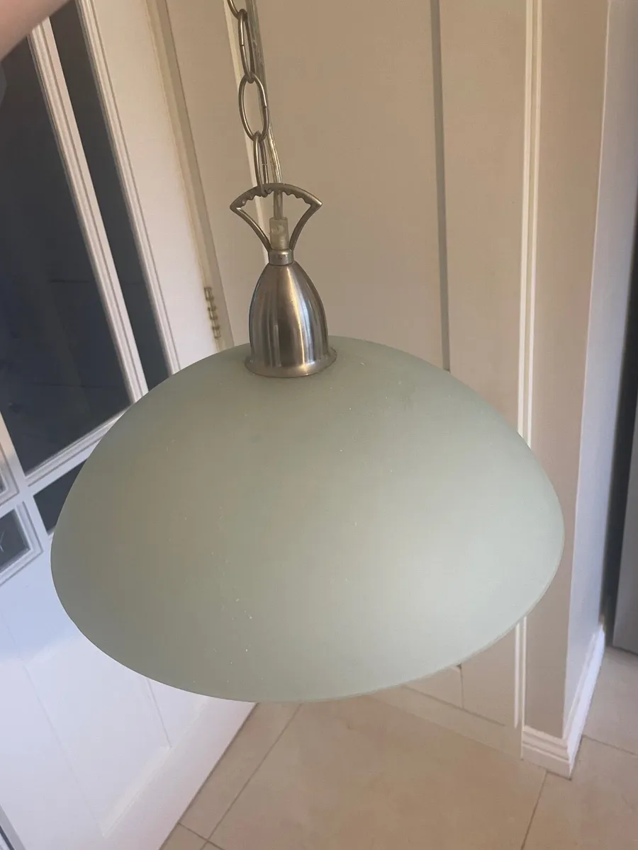 Pendant Light Fitting Chrome & Glass - Image 1