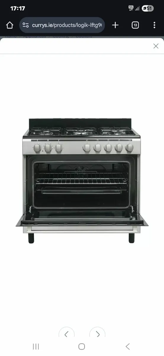 LOGIK LFTG90X18 90 cm Dual Fuel Range Cooker - Image 3