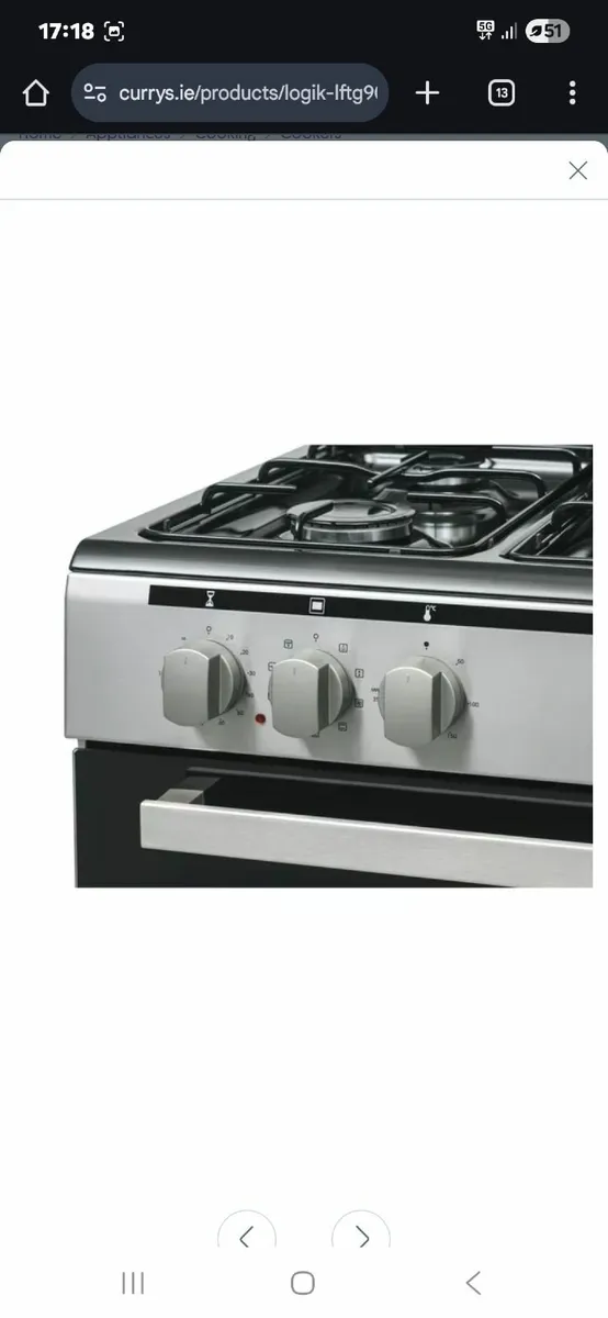 LOGIK LFTG90X18 90 cm Dual Fuel Range Cooker - Image 4