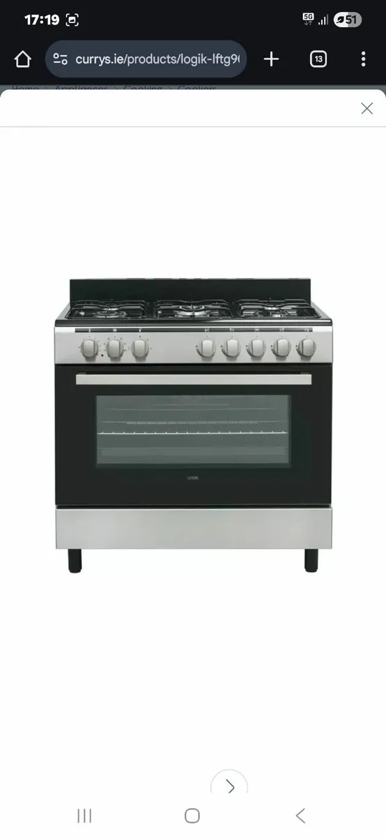 LOGIK LFTG90X18 90 cm Dual Fuel Range Cooker - Image 1