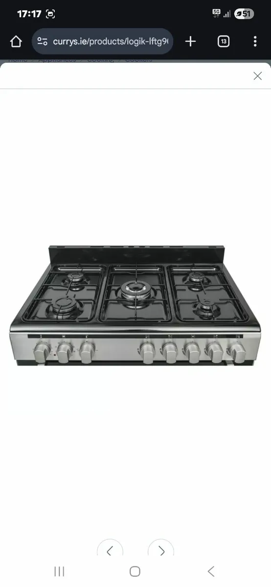 LOGIK LFTG90X18 90 cm Dual Fuel Range Cooker - Image 2