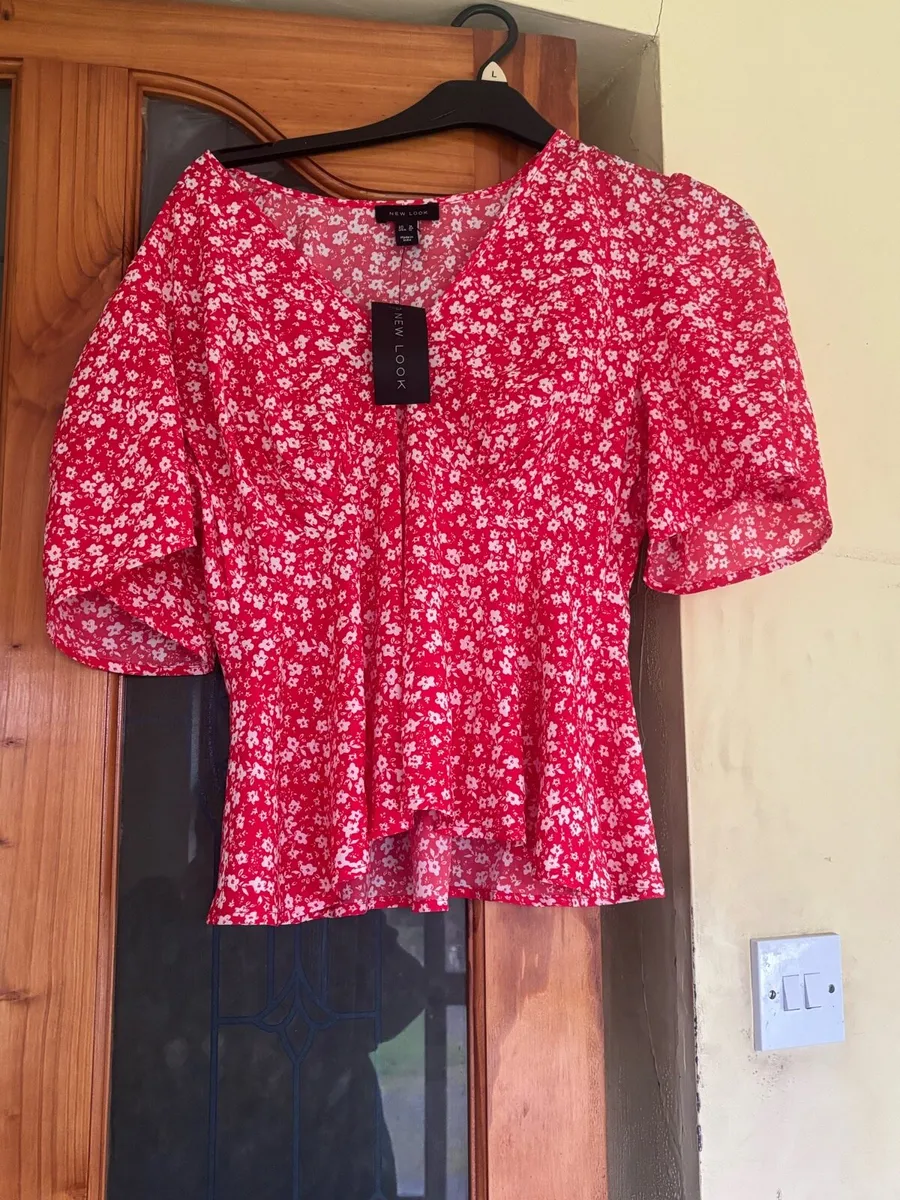 Red White Peplum Top - Image 2