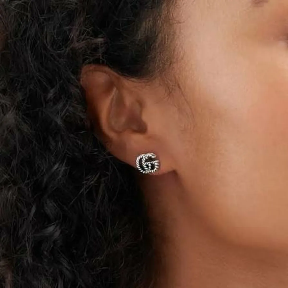 Gucci Twisted Rope Double GG Silver Stud Earrings - Image 2