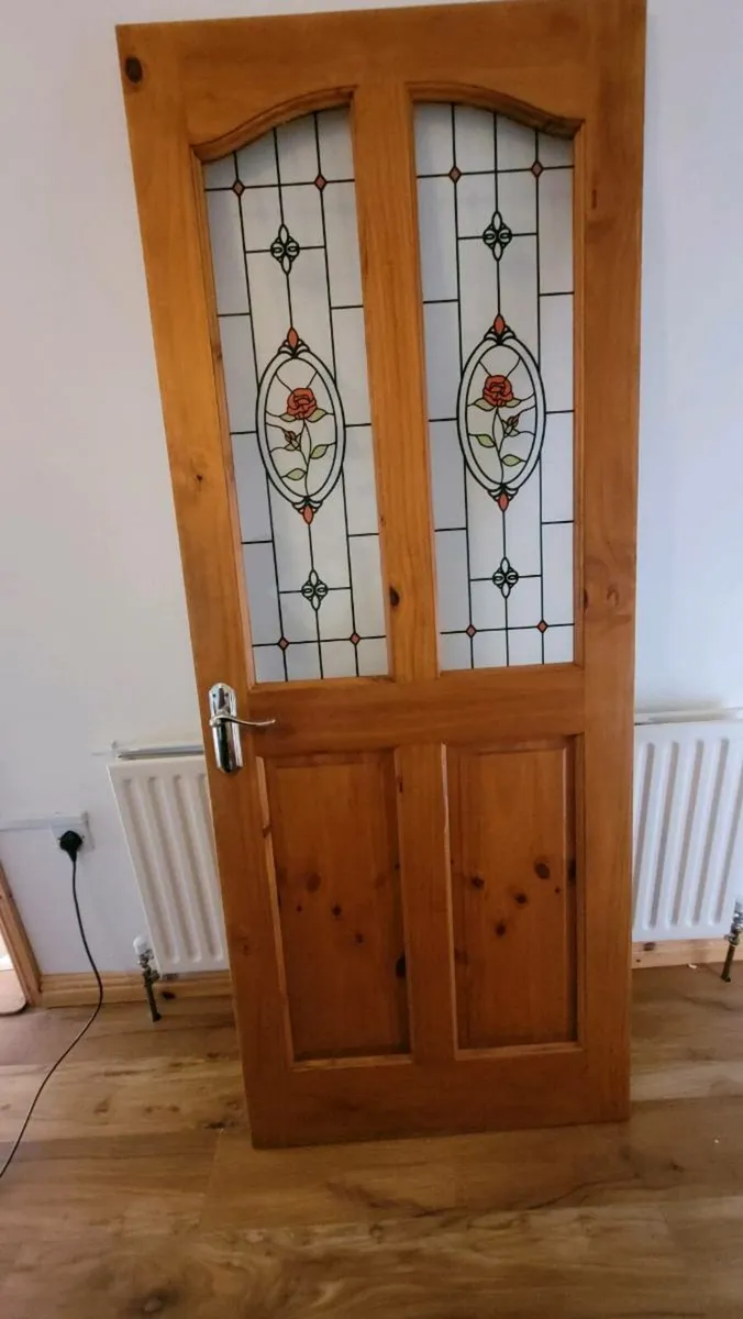 Solid wood door with glass panels - Image 4