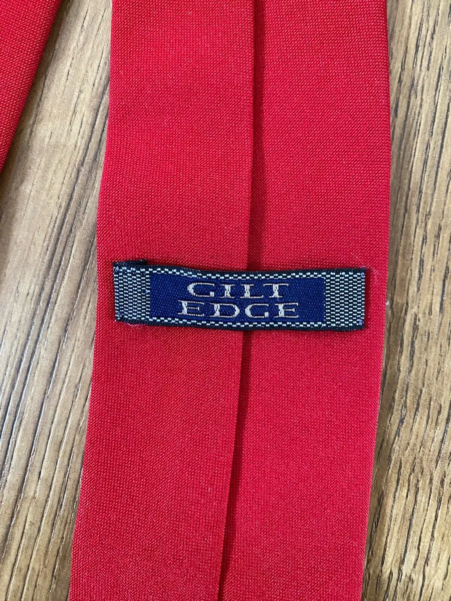 Gilt Edge Plain Red Tie - Image 2