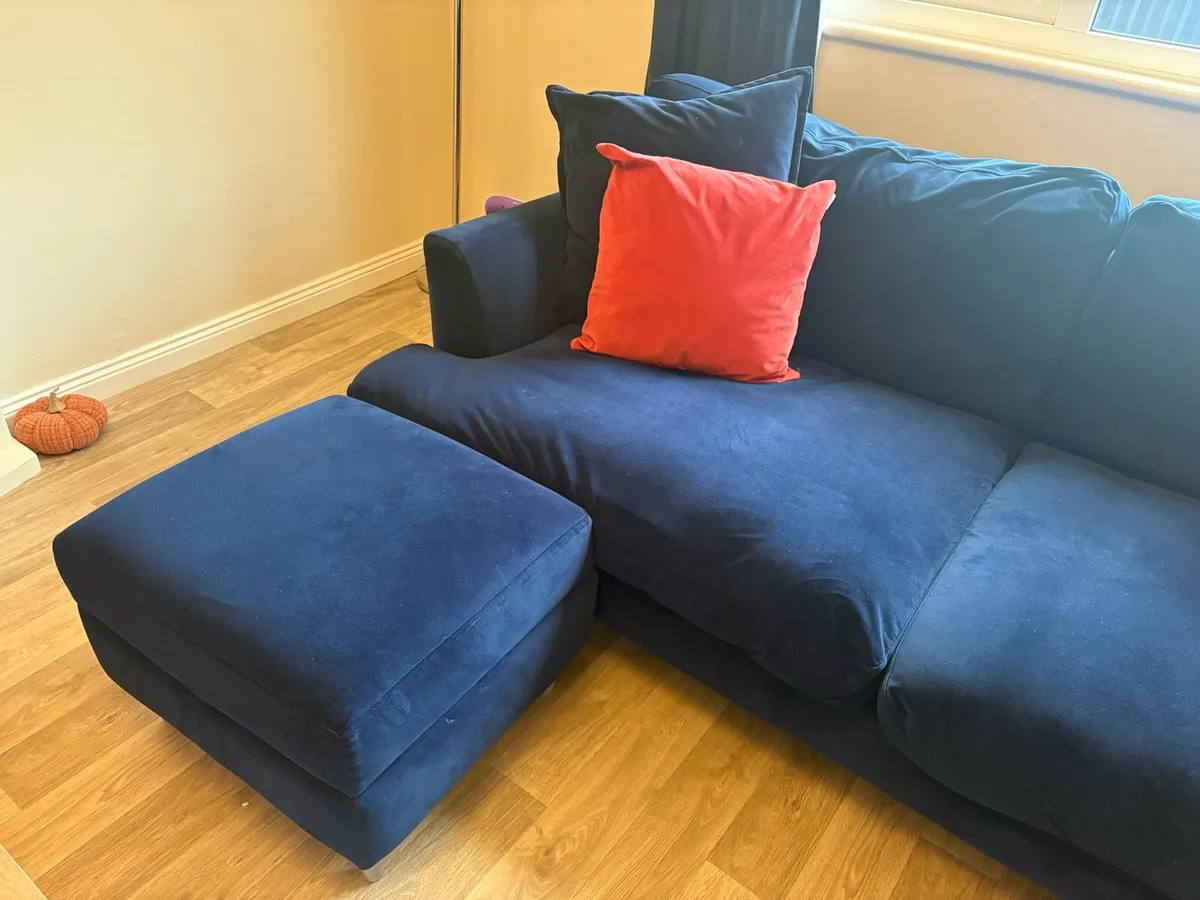 4 seater sofa, cuddler chair and storage puff - Image 3