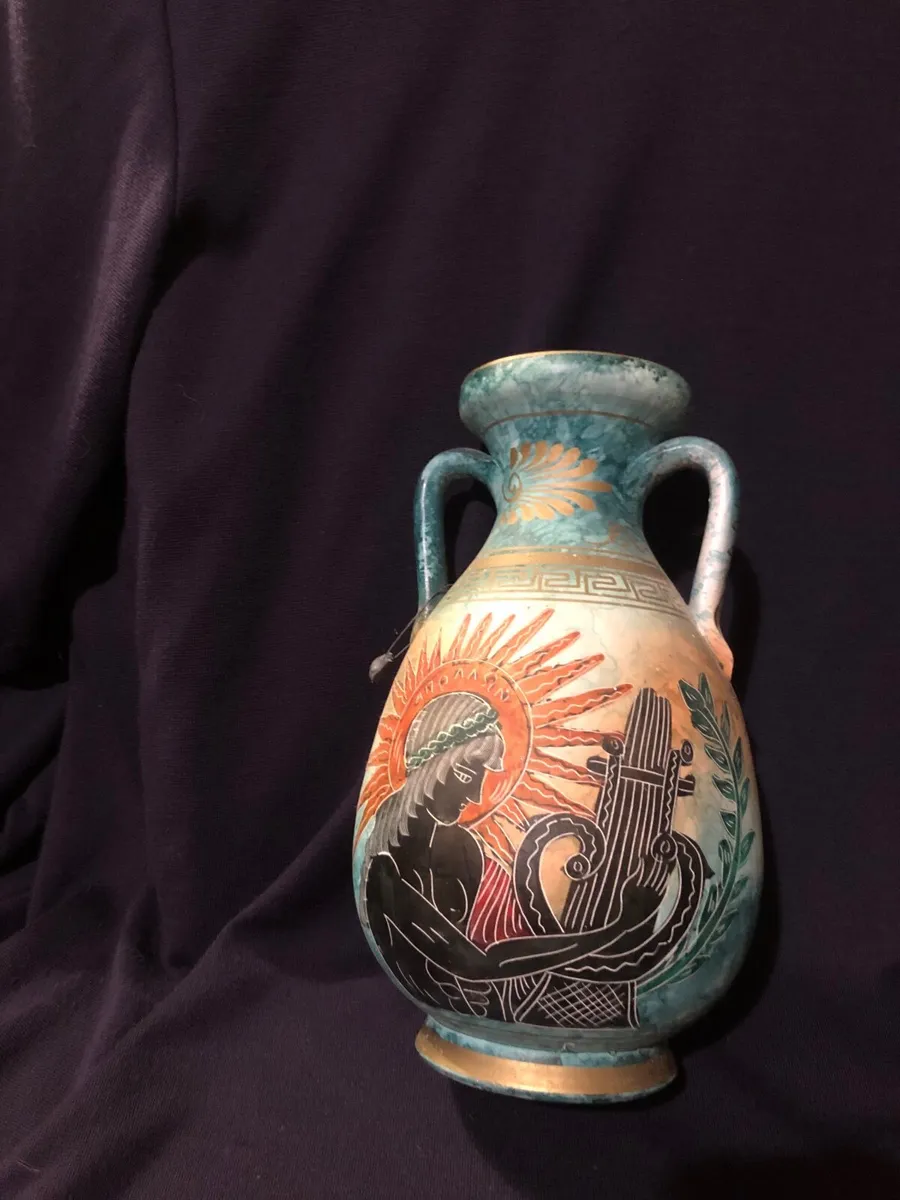 Hand painted Greek Amphora/Two Handled Vase - Image 1
