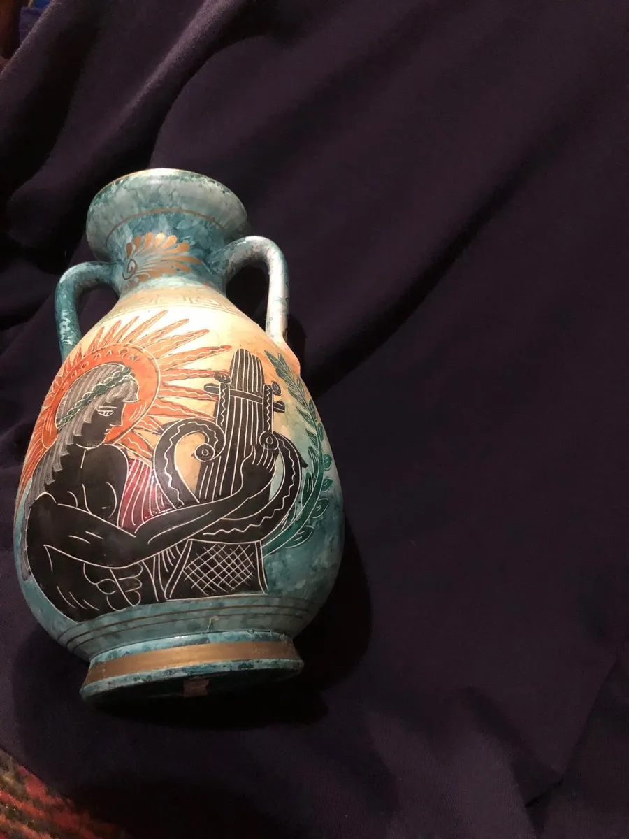 Hand painted Greek Amphora/Two Handled Vase - Image 3