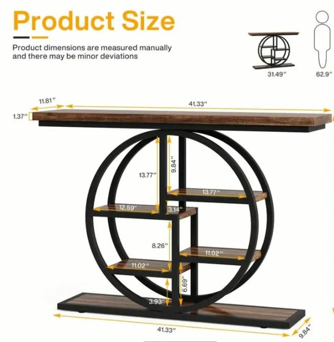 Geometric Entryway Console Table - Image 2